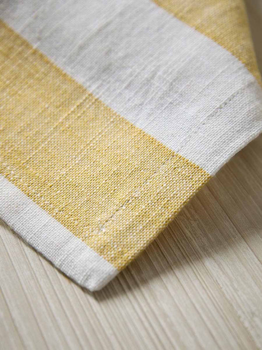 Four Cotton Napkins- Ochre Stripe