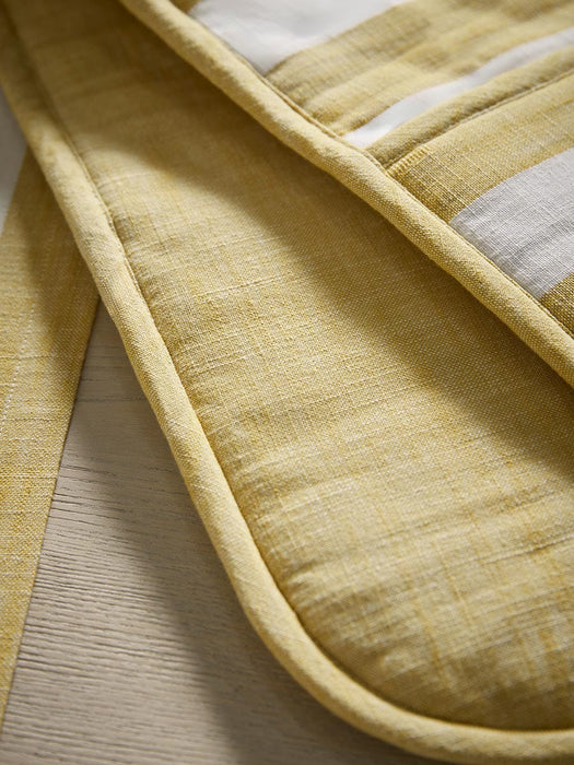 Cotton Double Oven Glove - Ochre Stripe
