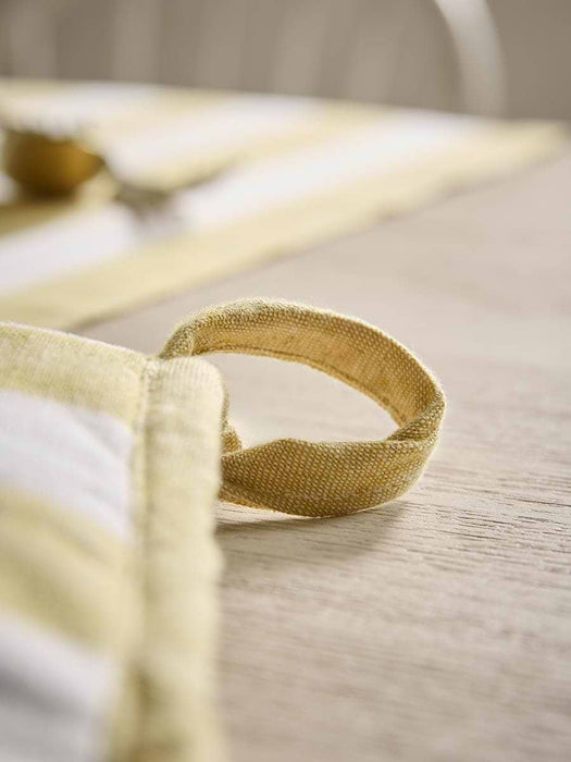 Cotton Double Oven Glove - Ochre Stripe