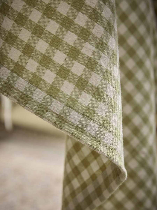 Cotton Olive Gingham Tablecloth - Medium