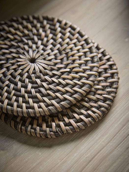 Rattan Coaster Set - Black