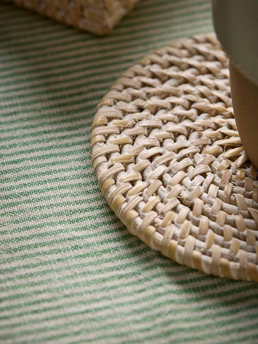 Rattan Coaster Set - White