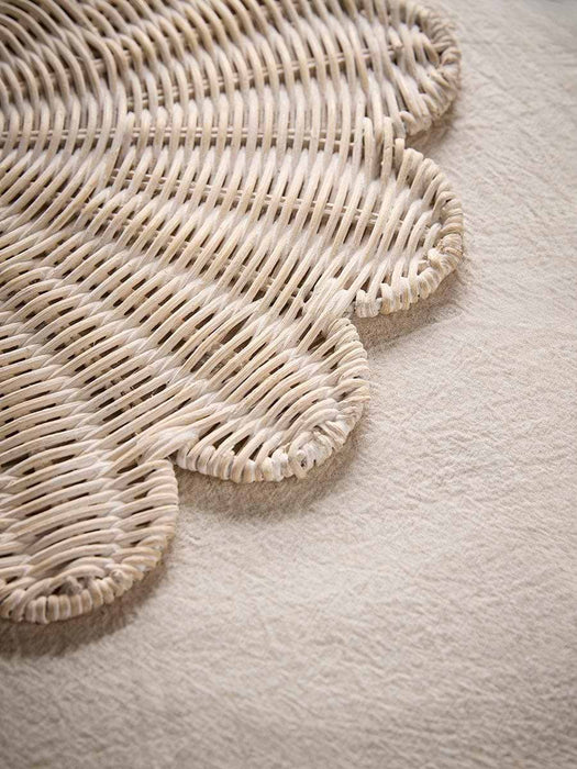 Two Rattan Scalloped Placemats