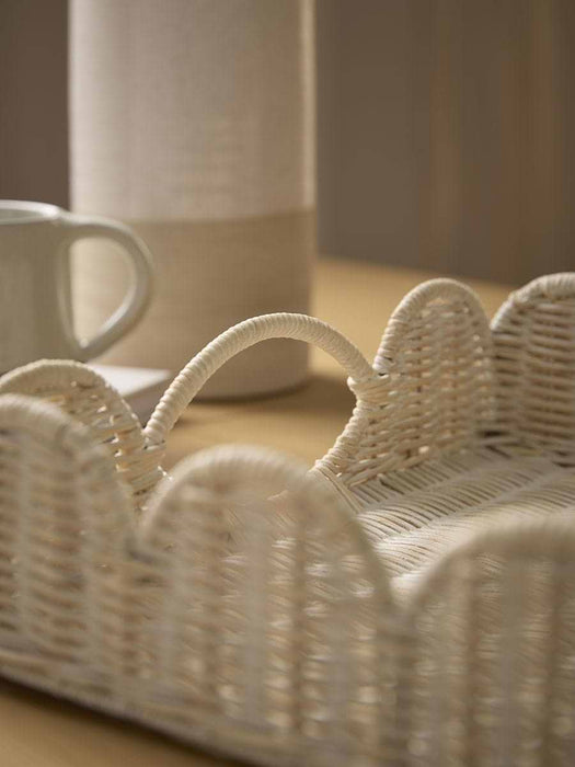 Rattan Scalloped Tray