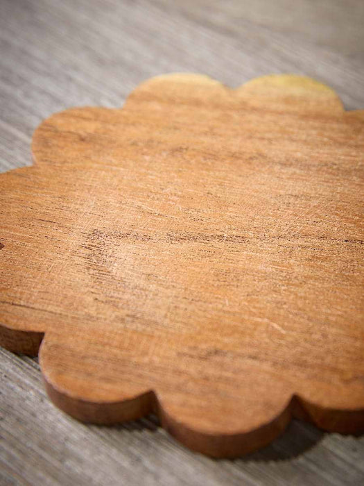 Scalloped Wooden Coaster Set