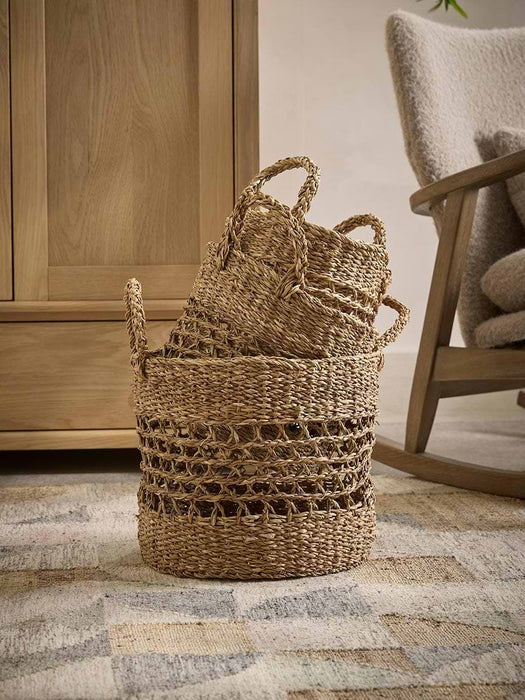 Three Seagrass Baskets