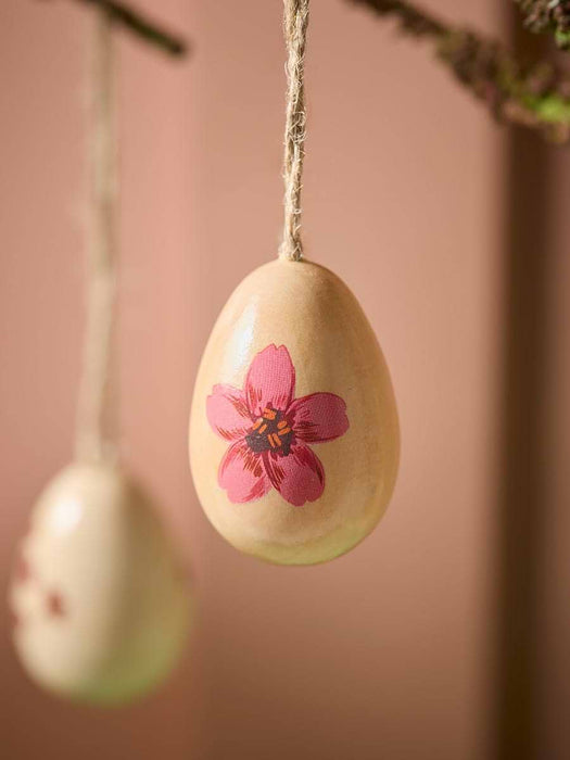Three Hanging Wooden Eggs