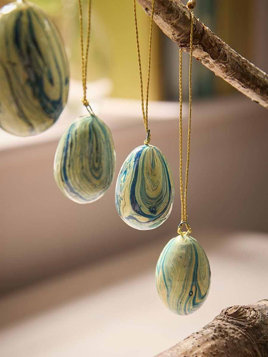 Six Hanging Marble Eggs