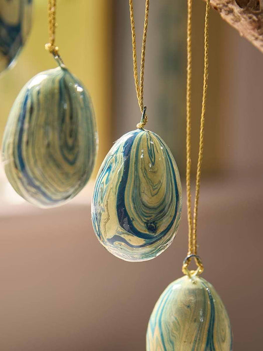 Six Hanging Marble Eggs