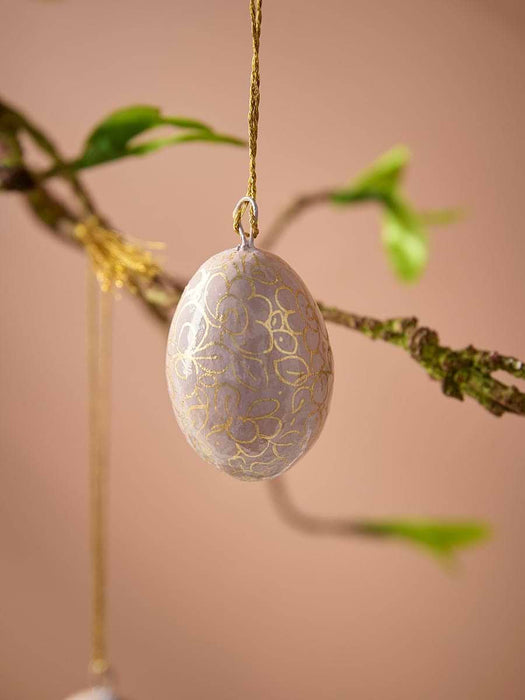 Six Hanging Rose Painted Eggs