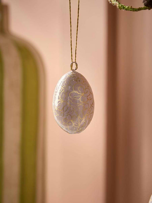 Six Hanging Rose Painted Eggs