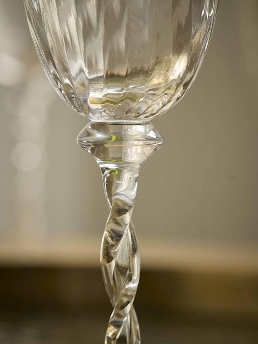 Four Twisted Stem Wine Glasses