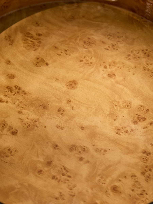 Two Burl Wood Circular Trays