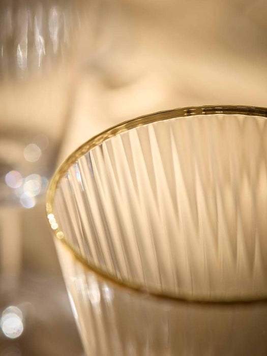 Four Gold Rim Wine Glasses