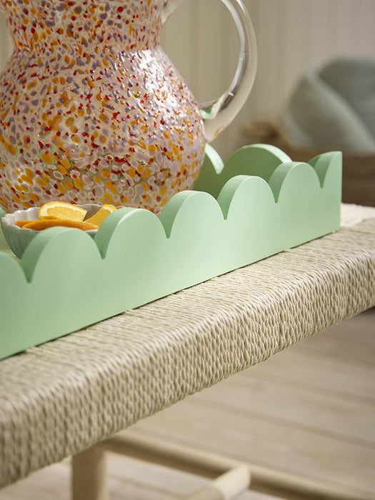 Two Green Scalloped Trays