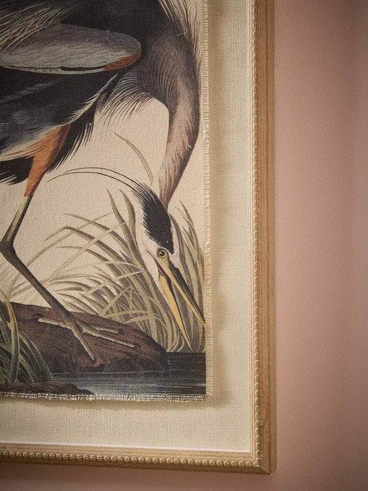 Beaded Frame Heron Print