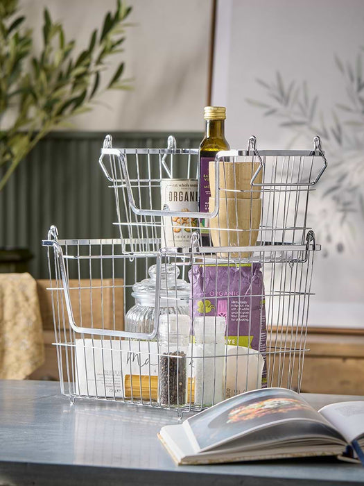 Grey Wire Storage Basket - Small