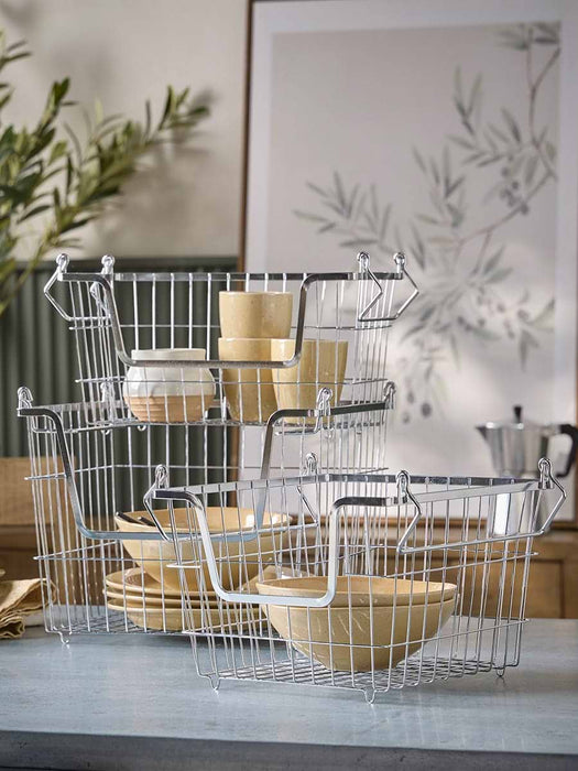 Grey Wire Storage Basket - Small