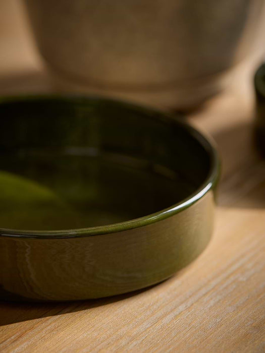 Two Contrast Planters & Saucers