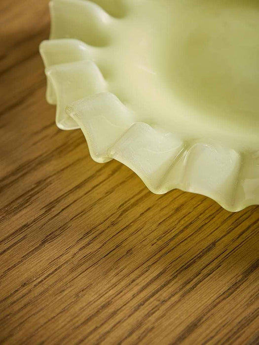 Fluted Yellow Glass Dish