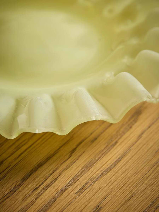 Fluted Yellow Glass Dish