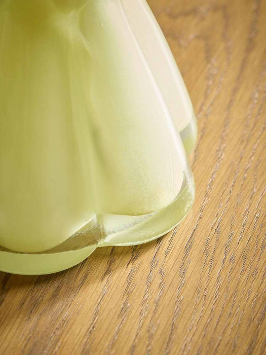 Fluted Yellow Glass Vase