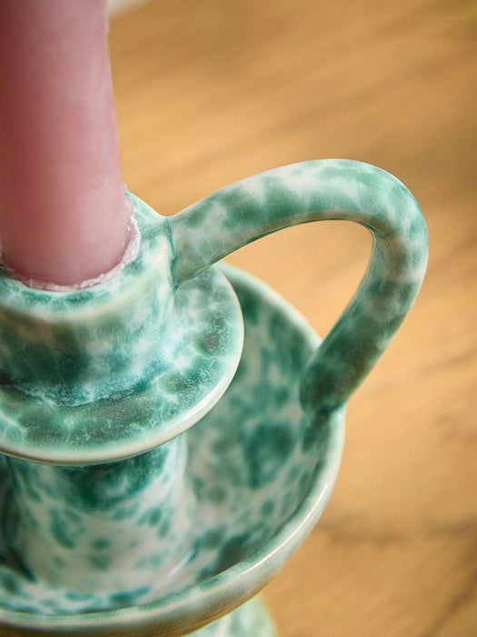 Speckled Stoneware Candle Holder