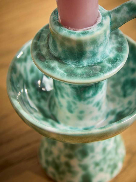 Speckled Stoneware Candle Holder