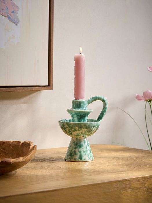 Speckled Stoneware Candle Holder