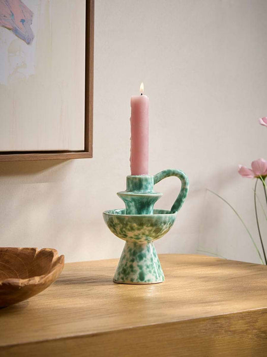 Speckled Stoneware Candle Holder