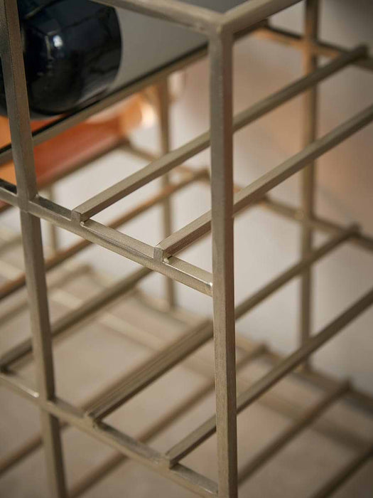 Small Iron Wine Rack- Grey