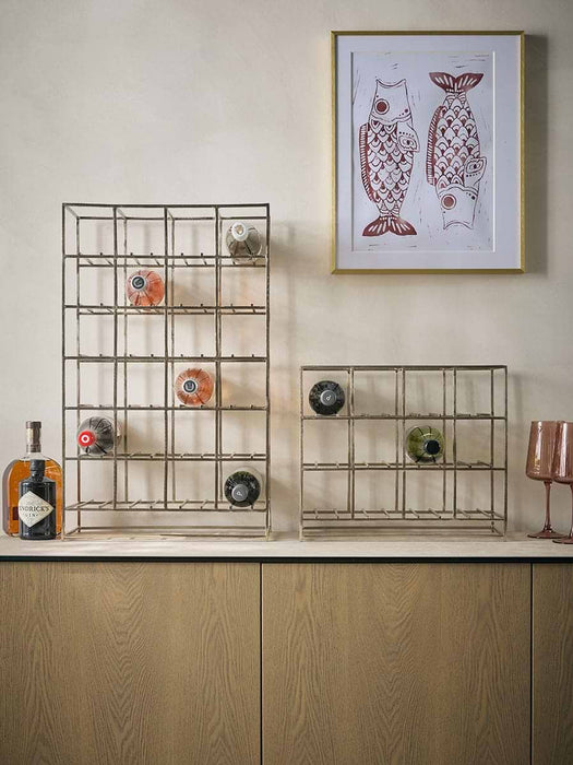 Large Iron Wine Rack - Grey