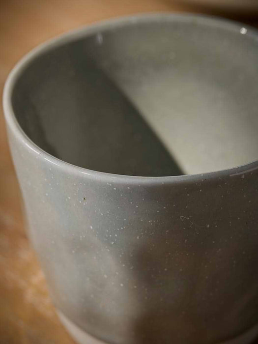 Four Blue Glazed Mugs