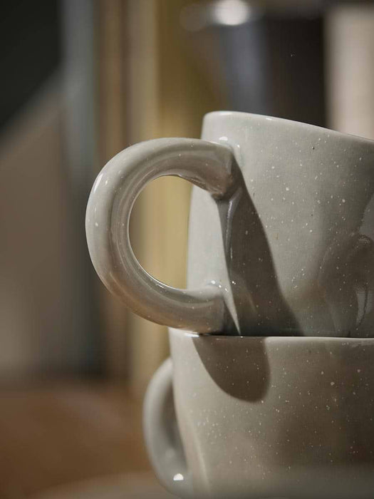 Four Blue Glazed Mugs