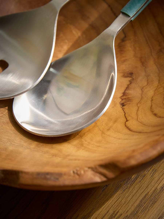 Two Green Handled Salad Servers