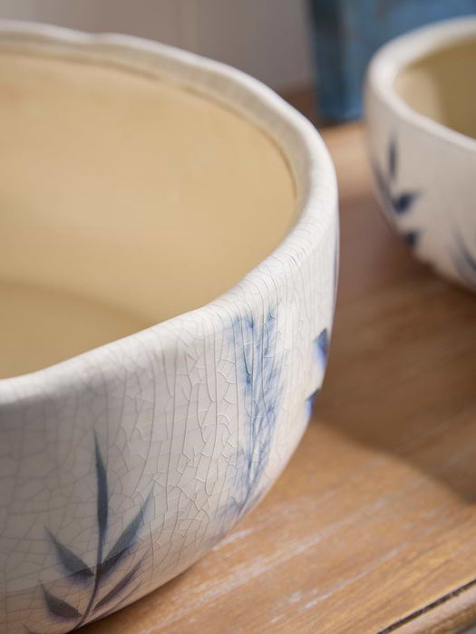 Blue Flora Bowl - Large