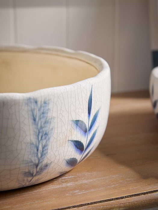 Blue Flora Bowl - Large