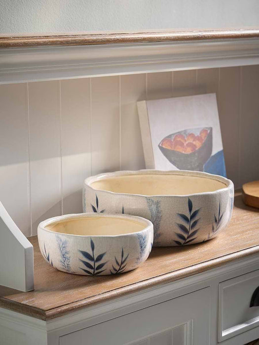 Blue Flora Bowl - Large