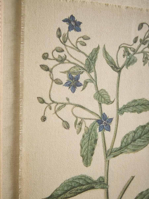 Printed Linen Borage Beaded Frame