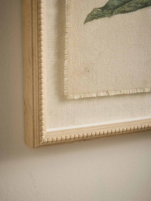 Printed Linen Borage Beaded Frame