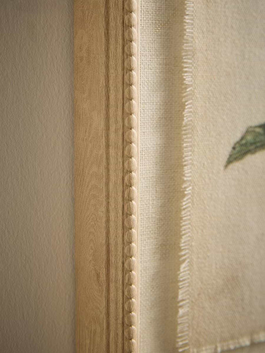 Printed Linen Borage Beaded Frame