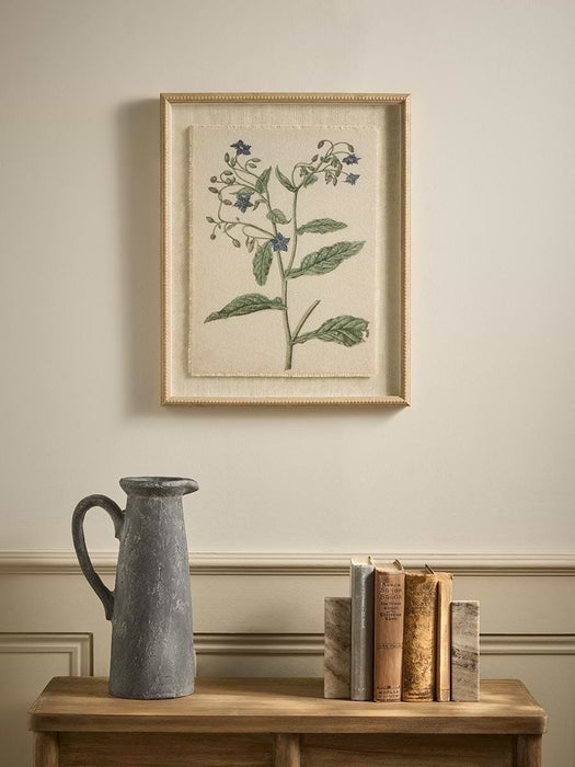 Printed Linen Borage Beaded Frame