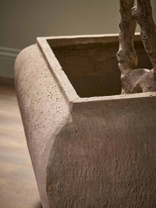 Two Ceramic Square Drum Planters
