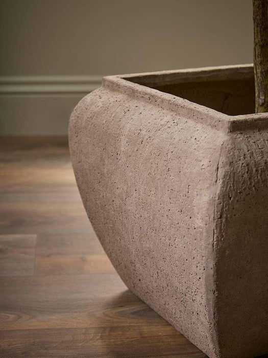 Two Ceramic Square Drum Planters