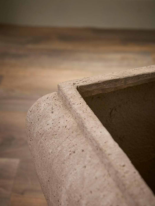Two Ceramic Square Drum Planters