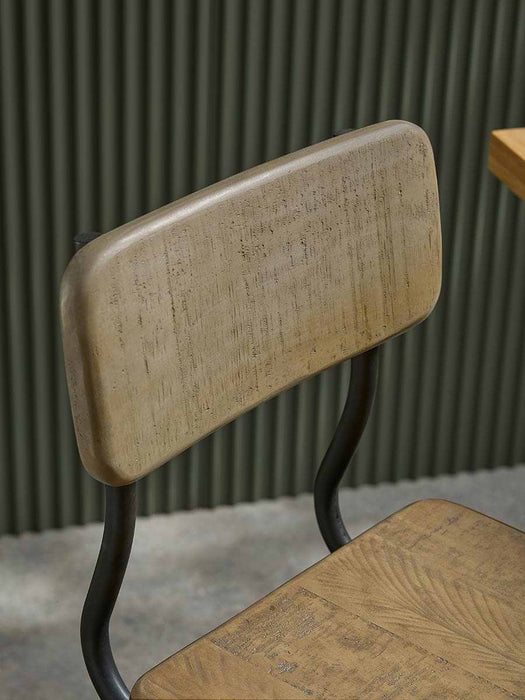 Industrial Wood & Metal High Counter Stool