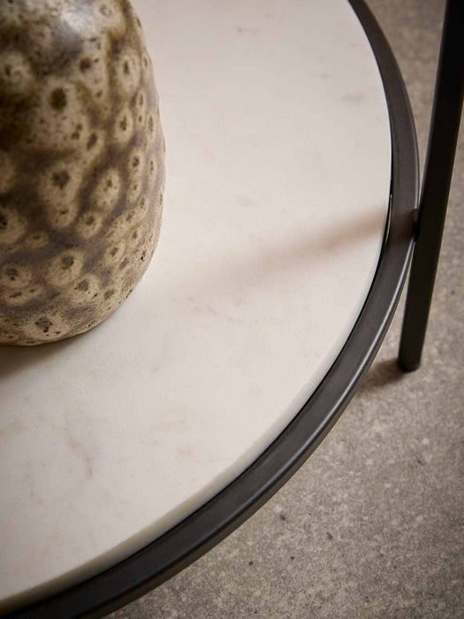 Cast Glass & Marble Side Table