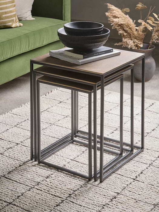 Three Cast Metal Nesting Tables