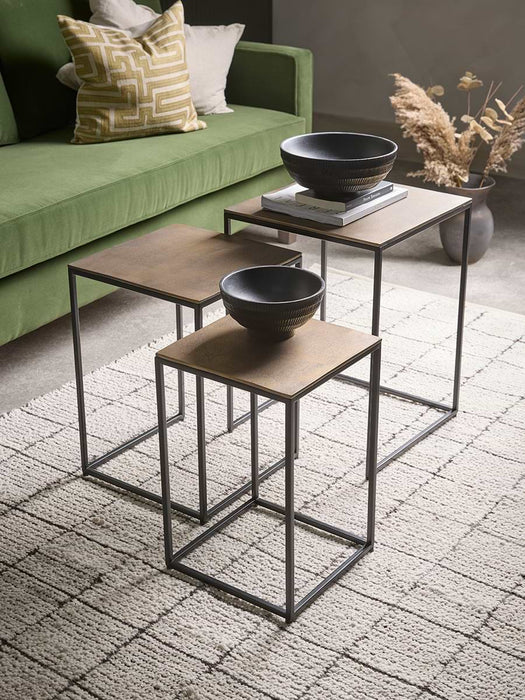 Three Cast Metal Nesting Tables