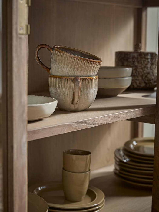 Four Organic Ridged Mugs